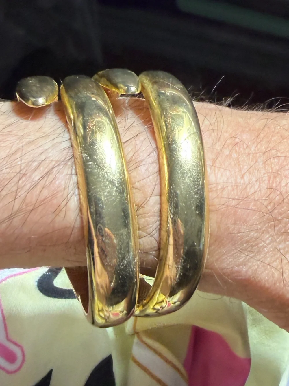 Vintage Gold Tone Craw Cuff Bracelet